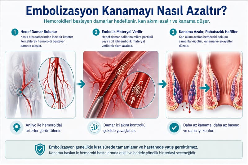 hemoroid embolizasyonu kanamayi nasil azaltır