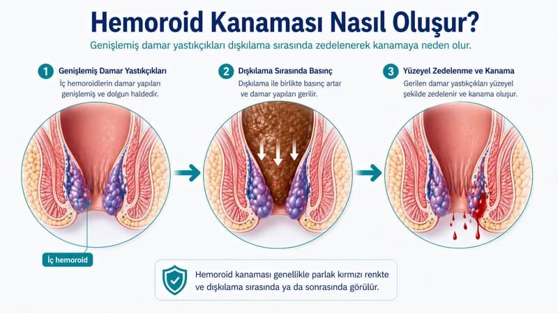 hemoroid kanaması nasil olur