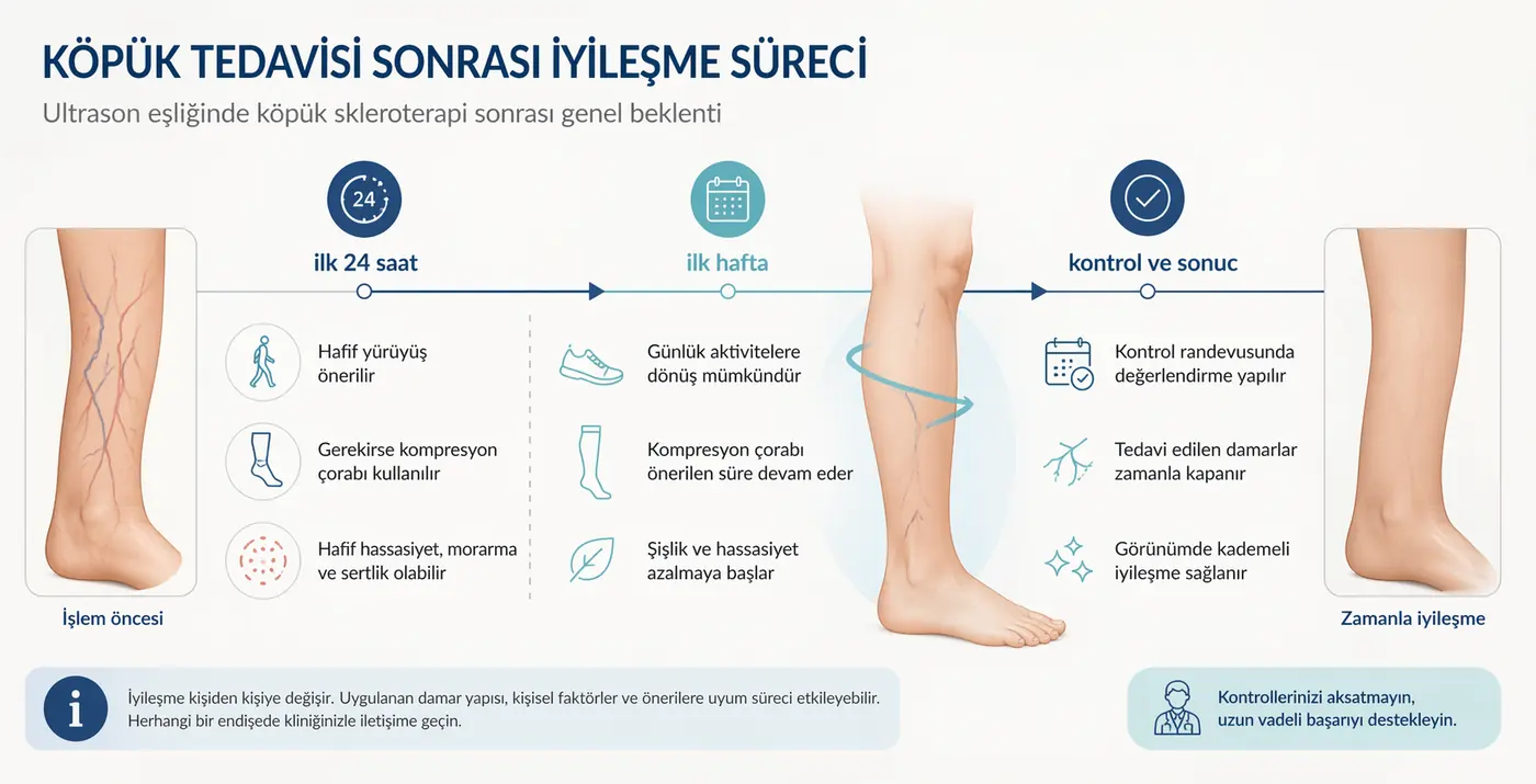 Köpük Tedavisi Hangi Varislerde Daha Etkilidir? icin islem sonrasi sureci gosteren gorsel